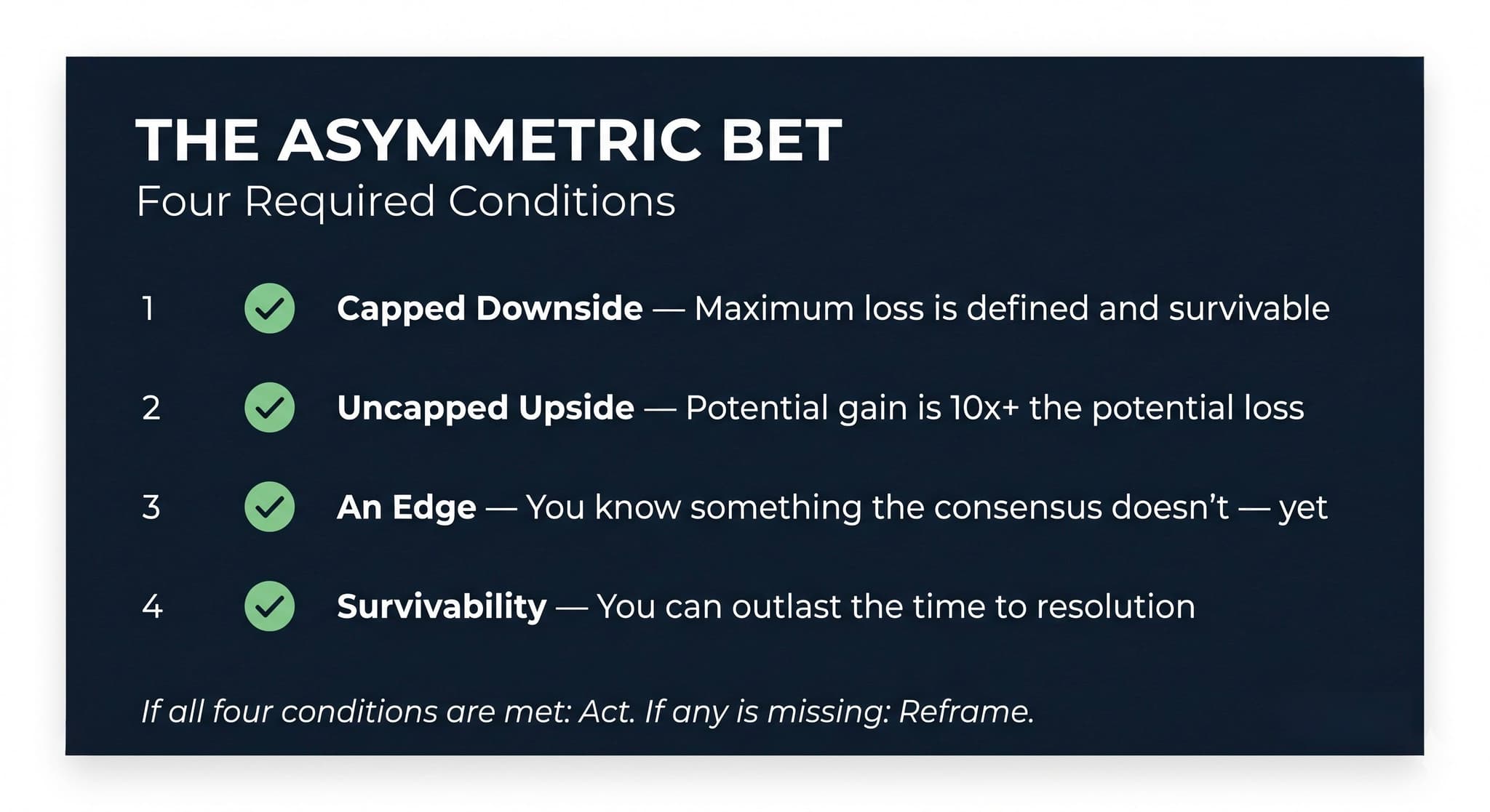 Summary of asymmetric bets and how to apply it to your life